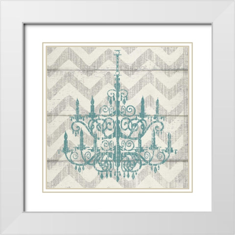 CHEVRON CHANDELIER II White Modern Wood Framed Art Print with Double Matting by Ballantyne, Piper