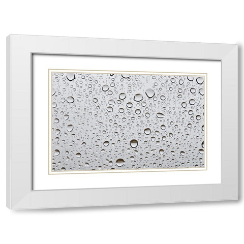 Water droplets on glass White Modern Wood Framed Art Print with Double Matting by Frank, Assaf