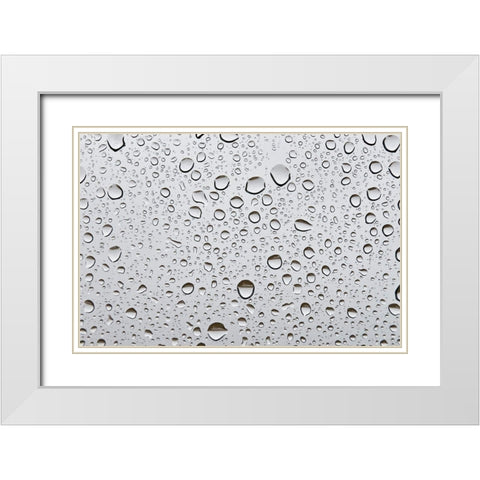 Water droplets on glass White Modern Wood Framed Art Print with Double Matting by Frank, Assaf