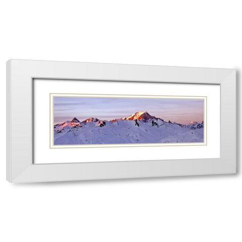 France, Snowcapped mountains, elevated view White Modern Wood Framed Art Print with Double Matting by Frank, Assaf