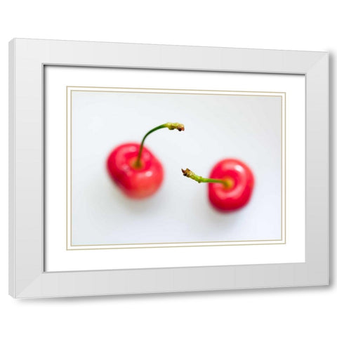 Close-up of cherries White Modern Wood Framed Art Print with Double Matting by Frank, Assaf