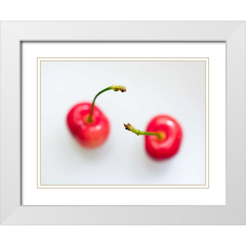 Close-up of cherries White Modern Wood Framed Art Print with Double Matting by Frank, Assaf