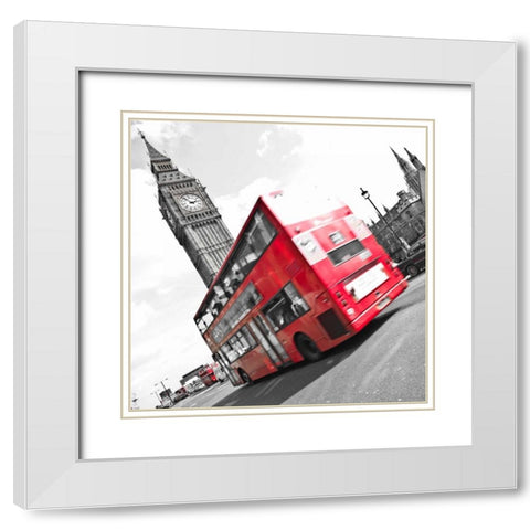 England, London, Westminster bridge White Modern Wood Framed Art Print with Double Matting by Frank, Assaf