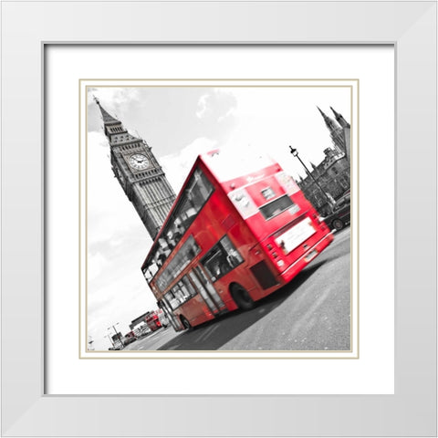 England, London, Westminster bridge White Modern Wood Framed Art Print with Double Matting by Frank, Assaf