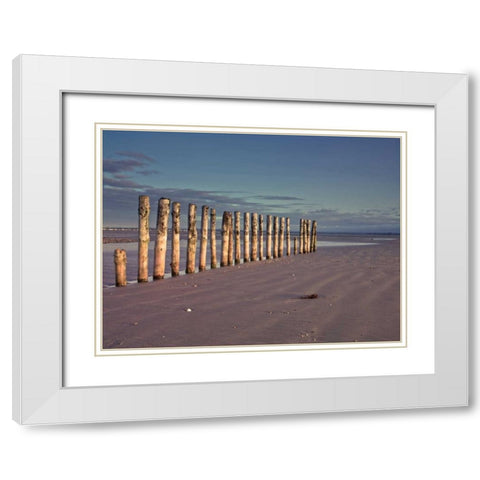 Groynes at ast head beach, West Susex coast White Modern Wood Framed Art Print with Double Matting by Frank, Assaf