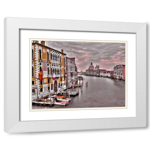 Cityscape and grand canal, Venice, Italy White Modern Wood Framed Art Print with Double Matting by Frank, Assaf