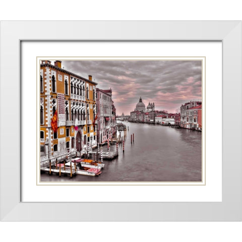 Cityscape and grand canal, Venice, Italy White Modern Wood Framed Art Print with Double Matting by Frank, Assaf