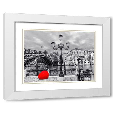 Accademia Bridge-Venice White Modern Wood Framed Art Print with Double Matting by Frank, Assaf