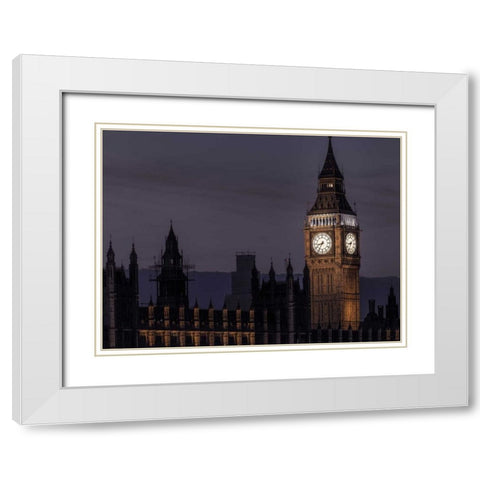Big Ben in London, UK White Modern Wood Framed Art Print with Double Matting by Frank, Assaf
