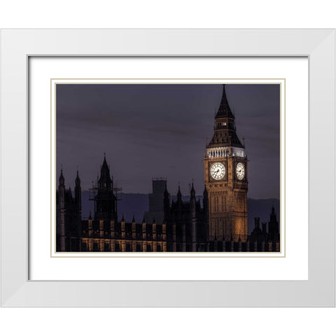 Big Ben in London, UK White Modern Wood Framed Art Print with Double Matting by Frank, Assaf