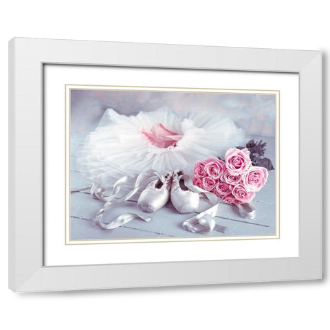 Ballet shoes and skirt White Modern Wood Framed Art Print with Double Matting by Frank, Assaf