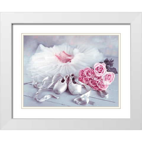 Ballet shoes and skirt White Modern Wood Framed Art Print with Double Matting by Frank, Assaf