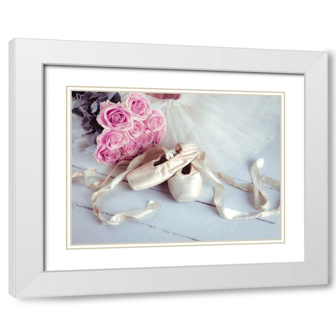 Ballet shoes and skirt White Modern Wood Framed Art Print with Double Matting by Frank, Assaf