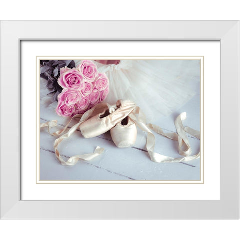 Ballet shoes and skirt White Modern Wood Framed Art Print with Double Matting by Frank, Assaf