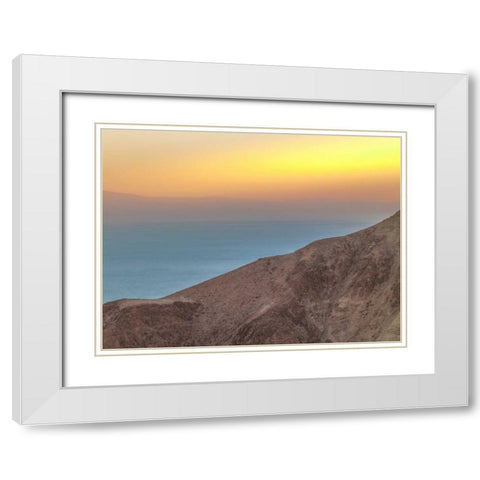 Tranquil beach at dusk White Modern Wood Framed Art Print with Double Matting by Frank, Assaf