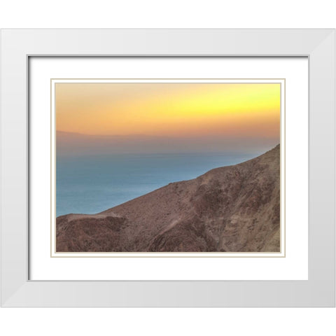 Tranquil beach at dusk White Modern Wood Framed Art Print with Double Matting by Frank, Assaf