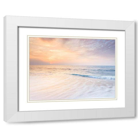 Beautiful beach in Israel White Modern Wood Framed Art Print with Double Matting by Frank, Assaf