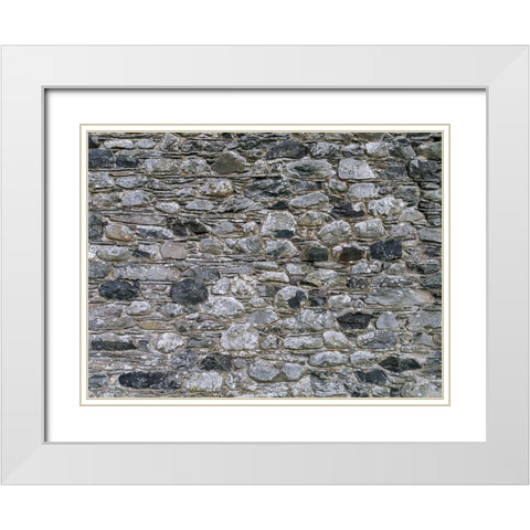 Stone wall White Modern Wood Framed Art Print with Double Matting by Frank, Assaf
