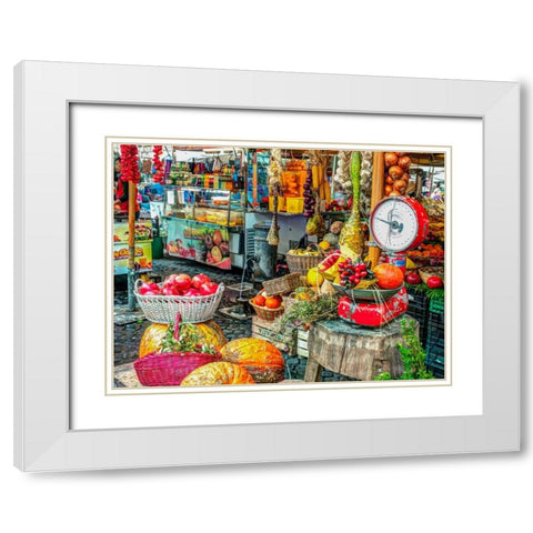 Market place in Rome, Italy White Modern Wood Framed Art Print with Double Matting by Frank, Assaf