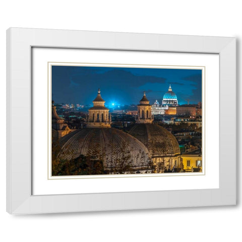 Vatican city with St. Peters Basilica, Rome, Italy White Modern Wood Framed Art Print with Double Matting by Frank, Assaf