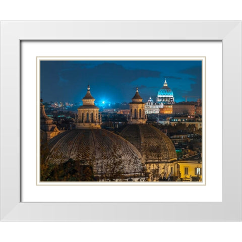 Vatican city with St. Peters Basilica, Rome, Italy White Modern Wood Framed Art Print with Double Matting by Frank, Assaf