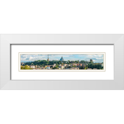 Vatican city with St. Peters Basilica, Rome, Italy White Modern Wood Framed Art Print with Double Matting by Frank, Assaf