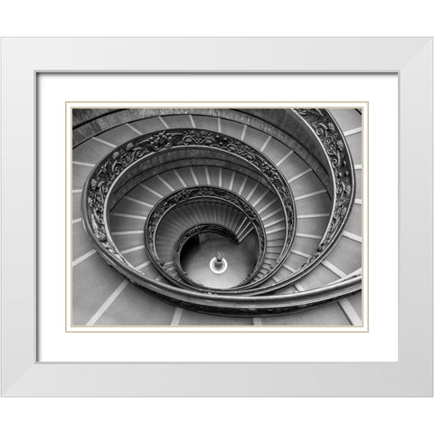 Spiral staircase in Vatican White Modern Wood Framed Art Print with Double Matting by Frank, Assaf