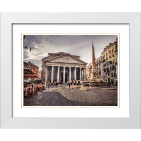 Pantheon in Rome, Italy White Modern Wood Framed Art Print with Double Matting by Frank, Assaf