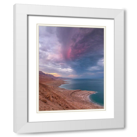 Dead Sea, Israel White Modern Wood Framed Art Print with Double Matting by Frank, Assaf
