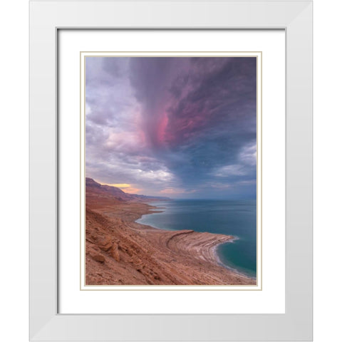 Dead Sea, Israel White Modern Wood Framed Art Print with Double Matting by Frank, Assaf