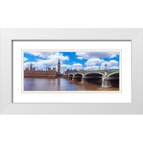 Houses of Parliament and Big Ben, London, UK White Modern Wood Framed Art Print with Double Matting by Frank, Assaf