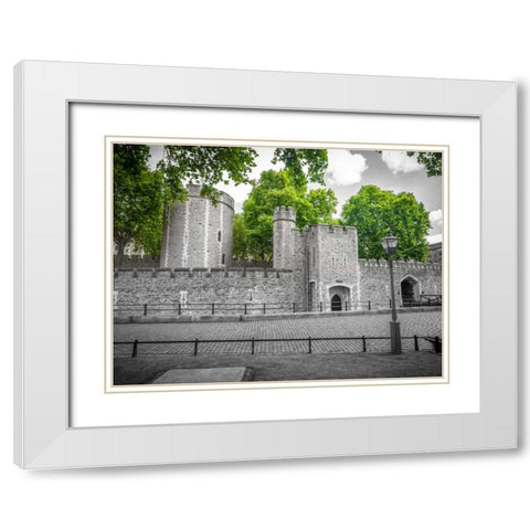 Tower of London, UK White Modern Wood Framed Art Print with Double Matting by Frank, Assaf