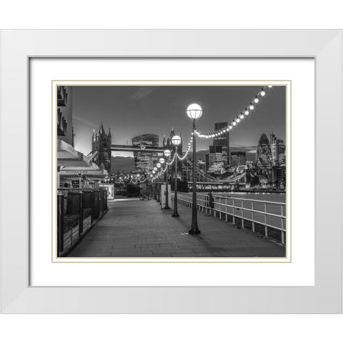 Tower Bridge Walkway White Modern Wood Framed Art Print with Double Matting by Frank, Assaf