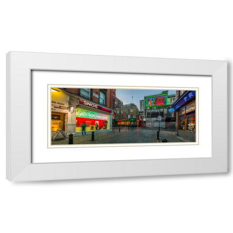 London city street in evening White Modern Wood Framed Art Print with Double Matting by Frank, Assaf