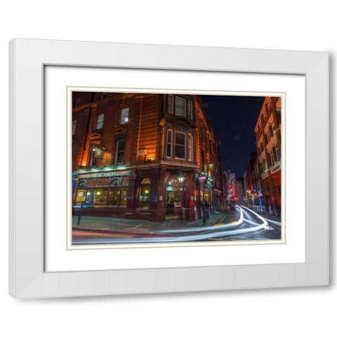 London city street in evening White Modern Wood Framed Art Print with Double Matting by Frank, Assaf