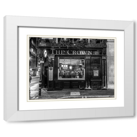 London city street in evening White Modern Wood Framed Art Print with Double Matting by Frank, Assaf