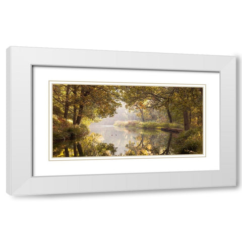 Basingstoke canal White Modern Wood Framed Art Print with Double Matting by Frank, Assaf