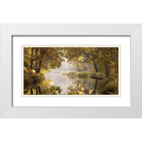 Basingstoke canal White Modern Wood Framed Art Print with Double Matting by Frank, Assaf