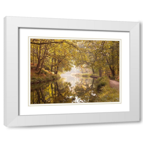 Basingstoke canal White Modern Wood Framed Art Print with Double Matting by Frank, Assaf