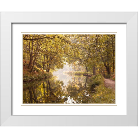 Basingstoke canal White Modern Wood Framed Art Print with Double Matting by Frank, Assaf