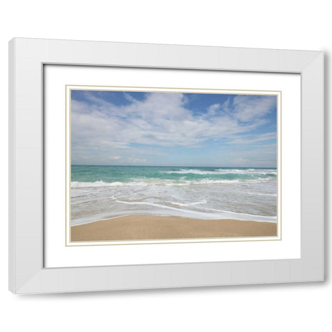 Beautiful tropical beach White Modern Wood Framed Art Print with Double Matting by Frank, Assaf