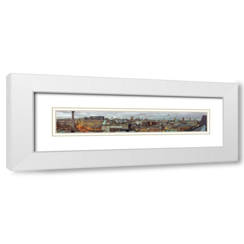 Panoramic view of London city White Modern Wood Framed Art Print with Double Matting by Frank, Assaf
