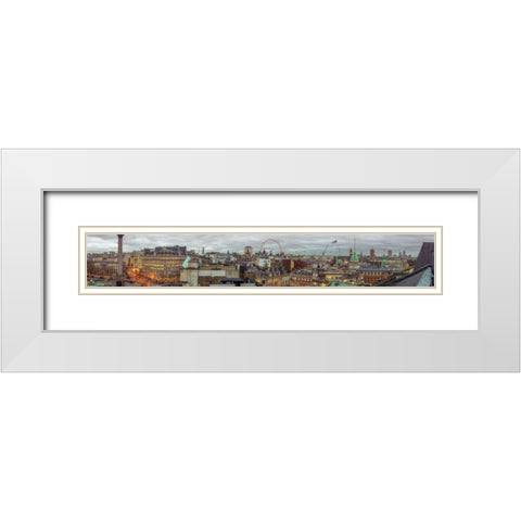 Panoramic view of London city White Modern Wood Framed Art Print with Double Matting by Frank, Assaf
