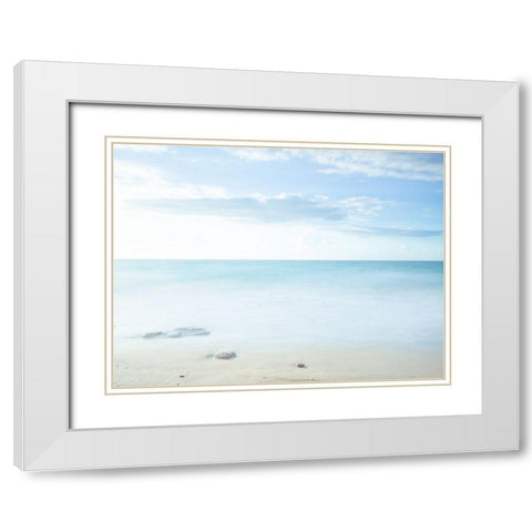 Tranquil beach White Modern Wood Framed Art Print with Double Matting by Frank, Assaf