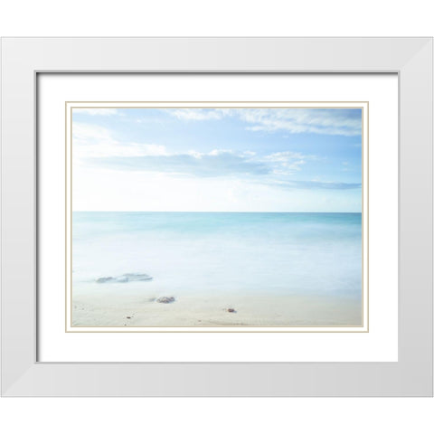 Tranquil beach White Modern Wood Framed Art Print with Double Matting by Frank, Assaf