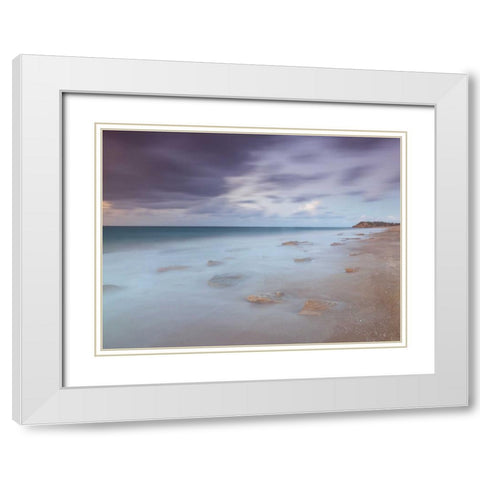 Tranquil beach White Modern Wood Framed Art Print with Double Matting by Frank, Assaf