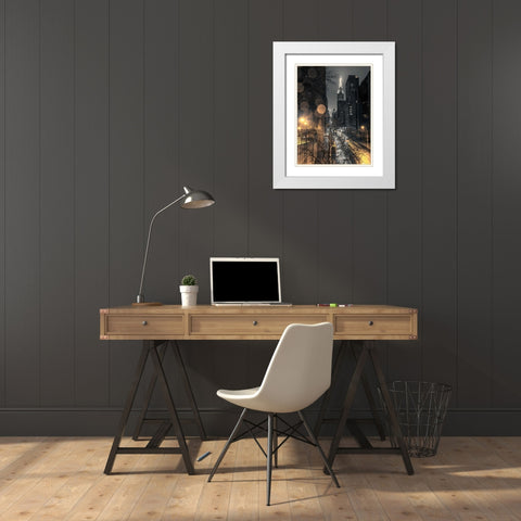 Chrysler Building in New York city White Modern Wood Framed Art Print with Double Matting by Frank, Assaf