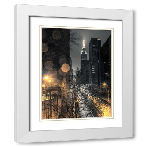 Chrysler Building in New York city White Modern Wood Framed Art Print with Double Matting by Frank, Assaf