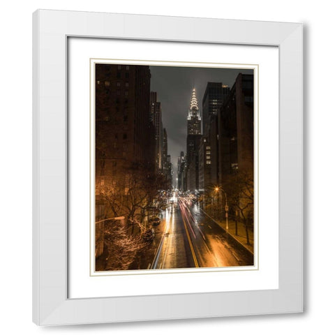Chrysler Building in New York city White Modern Wood Framed Art Print with Double Matting by Frank, Assaf