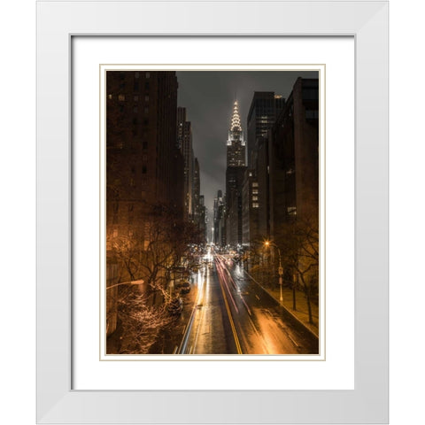 Chrysler Building in New York city White Modern Wood Framed Art Print with Double Matting by Frank, Assaf
